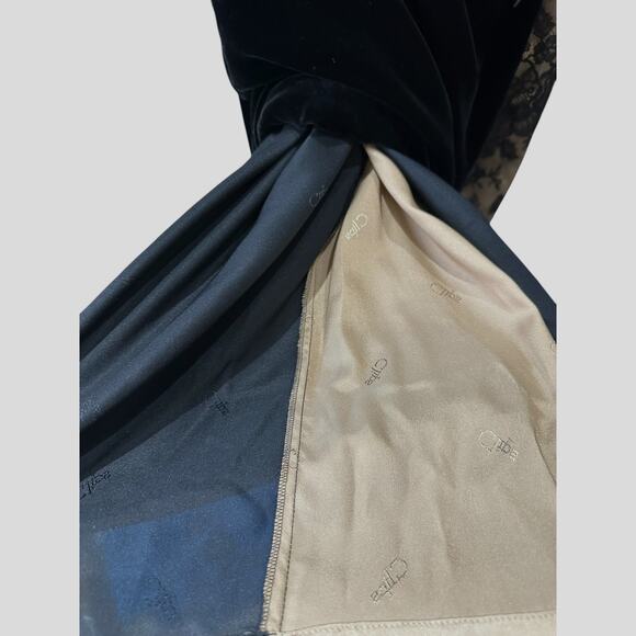 CLIPS DESIGNER COUTURE WANDAMODE 20121 MILANO BLACK/GOLD LACE DRESS SzL $1003 - Picture 4 of 6